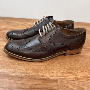 Silver Street London Chunky Brogue Brown Lace Up Dress Shoes Men's UK 12/US 13